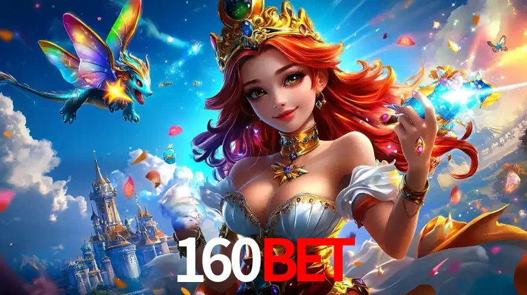 A princesa de um reino de fantasia mágico, com seu pequeno dragão, apresentando um mundo de prêmios encantados nos jogos de caça-níqueis do cassino 160bet.